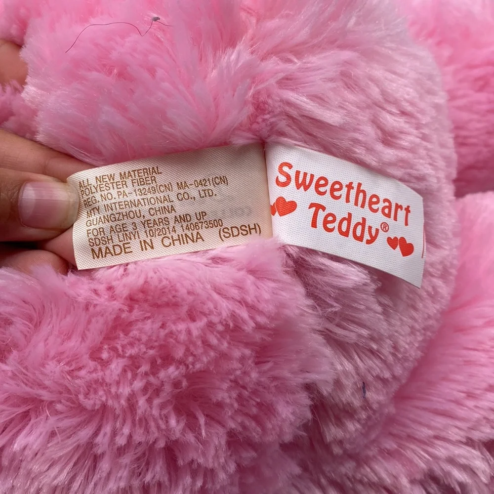 Dan Dee Pink Plush Bear Sweetheart Stuffed Animal‎